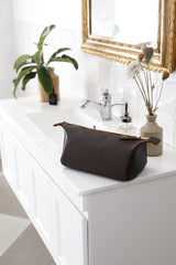 Toiletry Bag in Cocoa - Saddler & Co - Saddler & Co | Australian Made Leather Goods