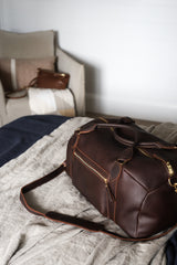 The Overnighter Travel Bag in Cocoa | PRE ORDER - Saddler & Co - Saddler & Co | Australian Made Leather Goods