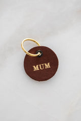 The Gold Round 'MUM' Keyring - Saddler & Co - Saddler & Co | Australian Made Leather Goods