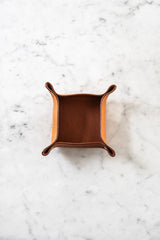 Tan Leather Hold All Tray - Small
