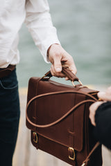 The Saddler's Briefcase | Caramel Leather - Saddler & Co - Saddler & Co | Australian Made Leather Goods