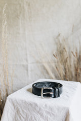 The Dress Belt in Black w/Silver buckle - Saddler & Co - Saddler & Co | Australian Made Leather Goods