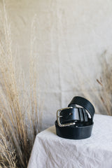 The Classic Belt in Black w/ silver buckle - Saddler & Co - Saddler & Co | Australian Made Leather Goods