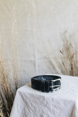 The Classic Belt in Black w/ silver buckle - Saddler & Co - Saddler & Co | Australian Made Leather Goods