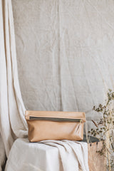 The Classic Clutch in Barley - Saddler & Co - Saddler & Co | Australian Made Leather Goods