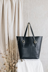 The Market Tote in Black - Saddler & Co - Saddler & Co | Australian Made Leather Goods