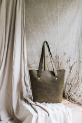 The Flora Tote in Moss - Saddler & Co - Saddler & Co | Australian Made Leather Goods