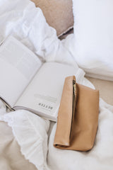 The Classic Clutch in Barley - Saddler & Co - Saddler & Co | Australian Made Leather Goods