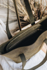 The Flora Tote in Moss - Saddler & Co - Saddler & Co | Australian Made Leather Goods