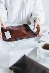 The Classic Clutch in Caramel - Saddler & Co - Saddler & Co | Australian Made Leather Goods