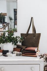 The Flora Tote in Moss - Saddler & Co - Saddler & Co | Australian Made Leather Goods