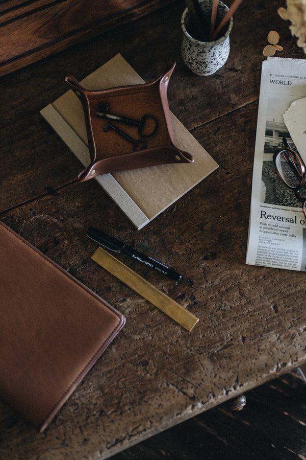 'Toffee' Leather Hold All Tray - Small - Saddler & Co - Saddler & Co | Australian Made Leather Goods
