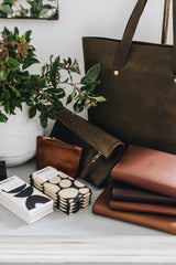 The Classic Clutch in Olive - Saddler & Co - Saddler & Co | Australian Made Leather Goods