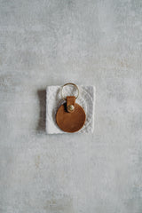 Flora Round Keyring - Nutmeg - Saddler & Co - Saddler & Co | Australian Made Leather Goods