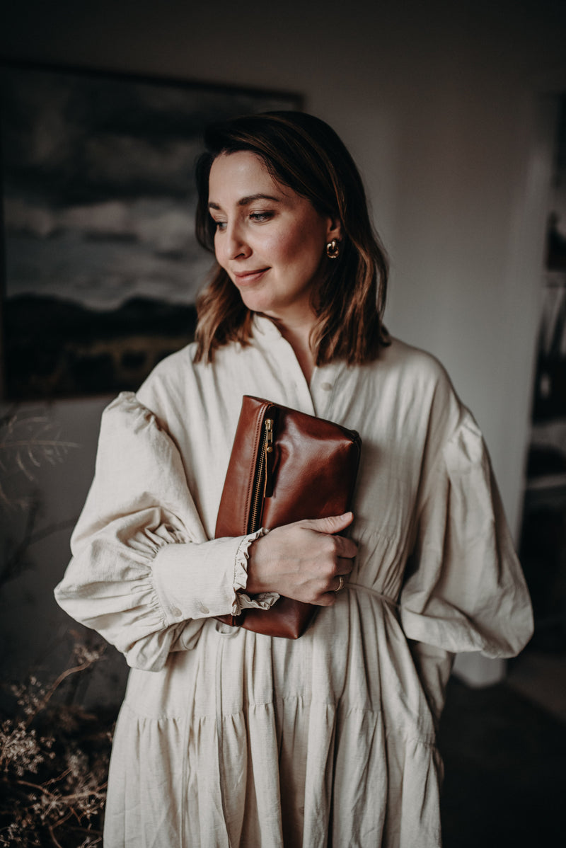 The Classic Clutch in Caramel - Saddler & Co - Saddler & Co | Australian Made Leather Goods