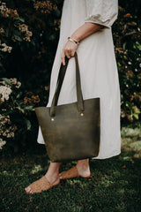The Flora Tote in Moss - Saddler & Co - Saddler & Co | Australian Made Leather Goods