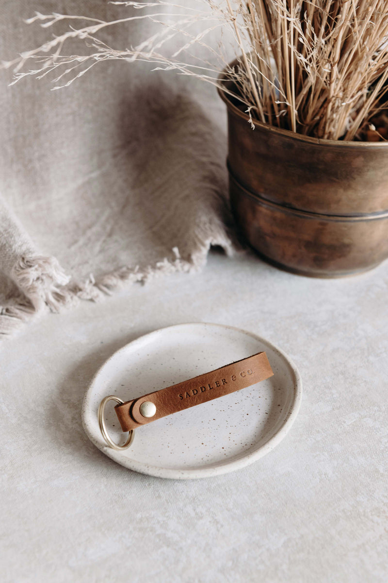Leather loop keychain made in Australia. 