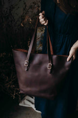 The Market Tote in Cocoa - Saddler & Co - Saddler & Co | Australian Made Leather Goods