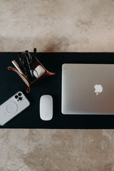 Leather Desk Mat | in 'Black' - Saddler & Co - Saddler & Co | Australian Made Leather Goods