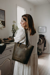 The Flora Tote in Moss - Saddler & Co - Saddler & Co | Australian Made Leather Goods
