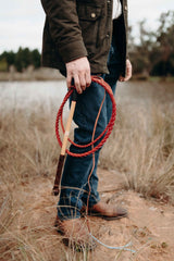 5' Stock Whip / Red Hide - Will Dargan Whips - Saddler & Co | Australian Made Leather Goods