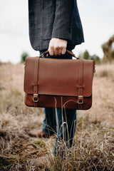 NEW The Saddler's Briefcase | Caramel Leather - Saddler & Co - Saddler & Co | Australian Made Leather Goods