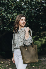 The Flora Tote in Moss - Saddler & Co - Saddler & Co | Australian Made Leather Goods
