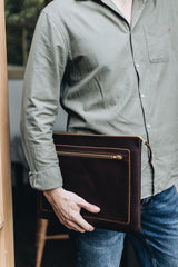 The Laptop Case in Cocoa - Large size - Saddler & Co - Saddler & Co | Australian Made Leather Goods