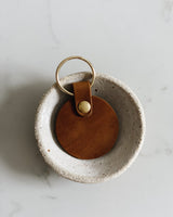 Flora Round Keyring - Nutmeg - Saddler & Co - Saddler & Co | Australian Made Leather Goods