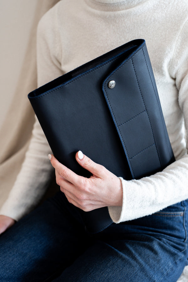 NEW Leather Work Folio - Navy