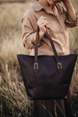 The Market Tote in Cocoa - Saddler & Co - Saddler & Co | Australian Made Leather Goods