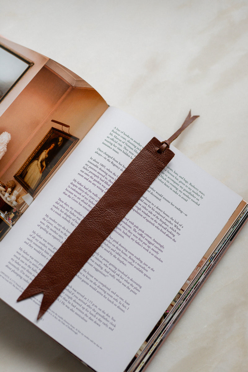 Leather Bookmark in Caramel