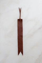 Leather Bookmark in Caramel