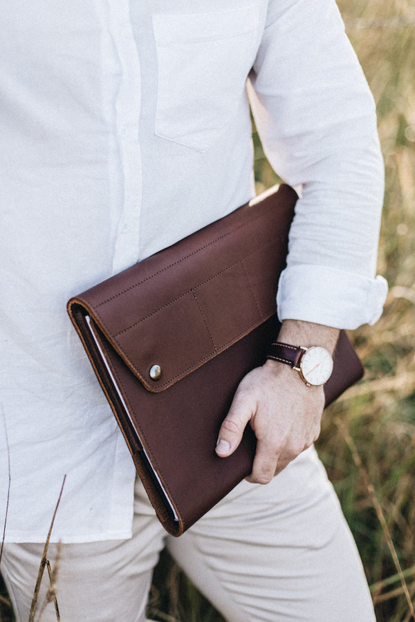 OUTLET | Leather Work Folio in Caramel - Saddler & Co - Saddler & Co | Australian Made Leather Goods