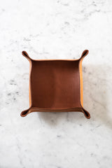 Tan Leather Hold All Tray - Large