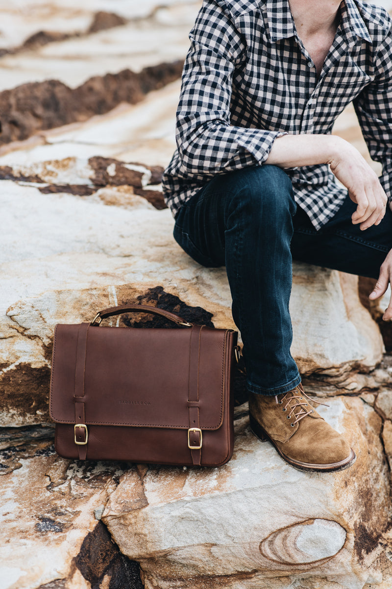 The Saddler's Briefcase | Caramel Leather