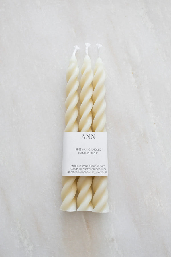 Spiral Candle Set of 3 Candles | Ivory