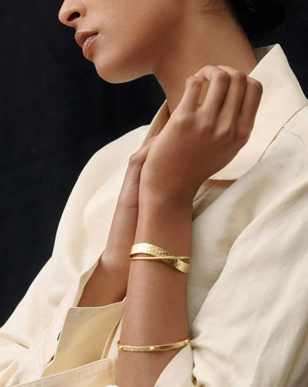The 'Evenness' Hammered Gold Bracelet Cuff