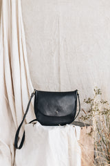 The Black leather Saddle Bag handcrafted in Dubbo Australia by Saddler & Co