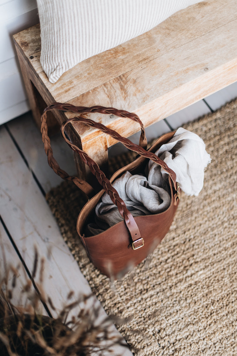The Plaited Straps - Caramel (handles only) - Saddler & Co - Saddler & Co | Australian Made Leather Goods