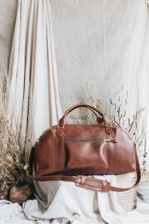 The Weekender Travel Bag in Caramel - Saddler & Co - Saddler & Co | Australian Made Leather Goods