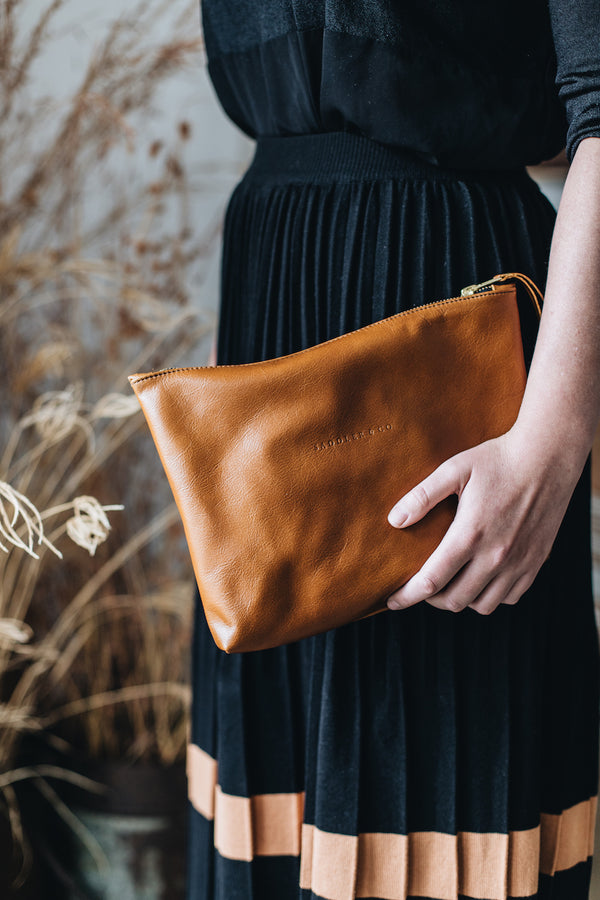 The Classic Clutch in Tan - Saddler & Co - Saddler & Co | Australian Made Leather Goods