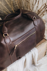 The Weekender Travel Bag in Cocoa (Dark Brown) - Saddler & Co - Saddler & Co | Australian Made Leather Goods