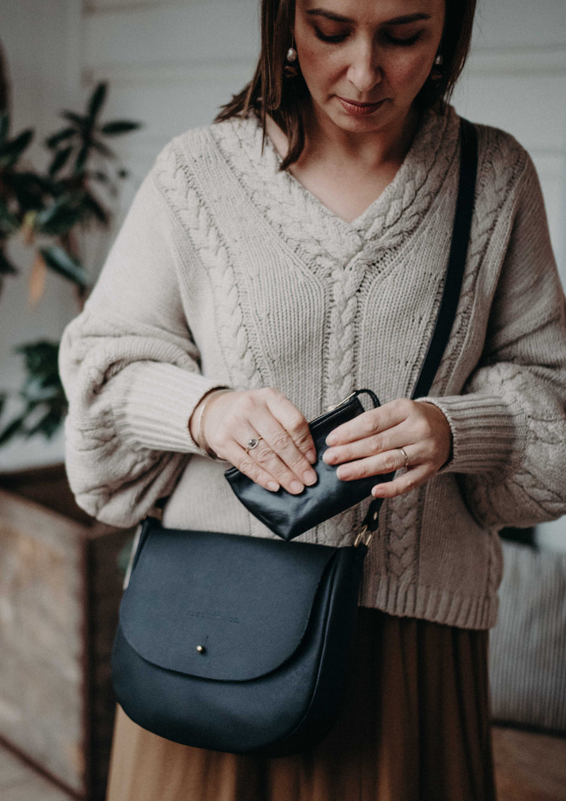 The Petite Clutch in Black - Saddler & Co - Saddler & Co | Australian Made Leather Goods