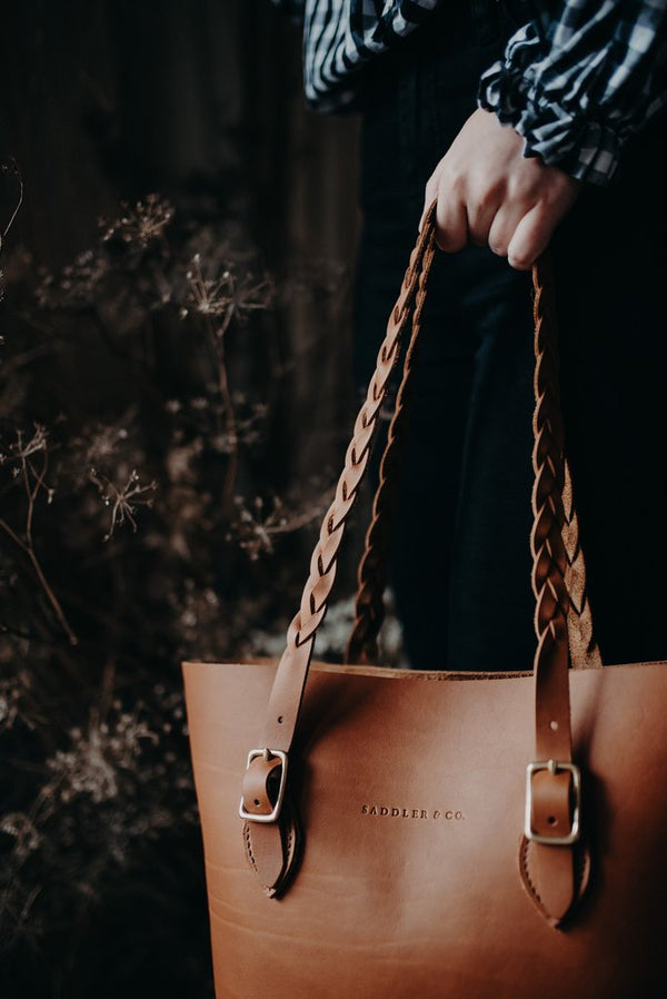 OUTLET | Plaited Strap Set (handles only) - Saddler & Co - Saddler & Co | Australian Made Leather Goods