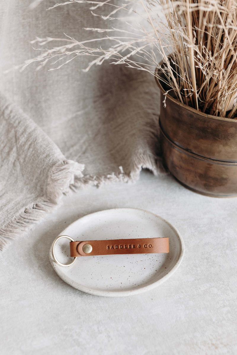 Leather loop keychain made in Australia. 