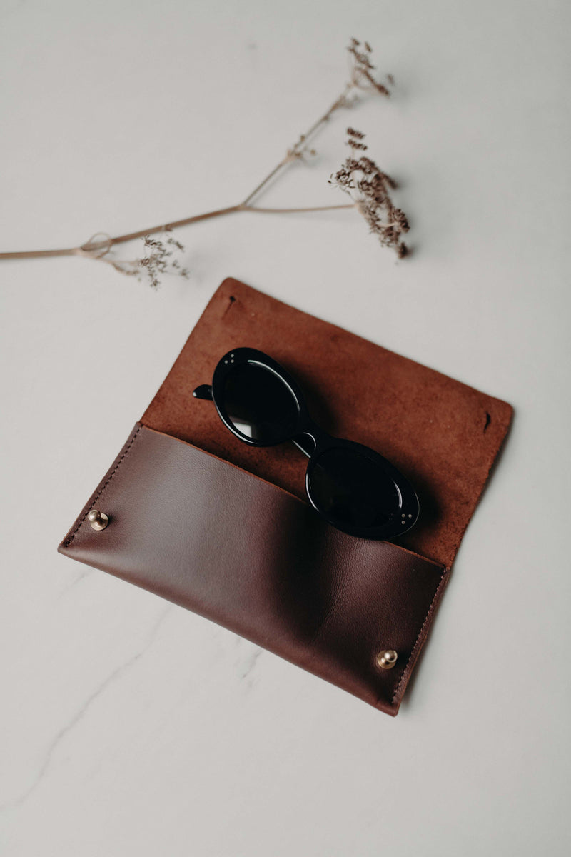 NEW | Glasses Case in Cocoa - Saddler & Co - Saddler & Co | Australian Made Leather Goods