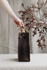Leather Wine Bag in Cocoa - Saddler & Co - Saddler & Co | Australian Made Leather Goods