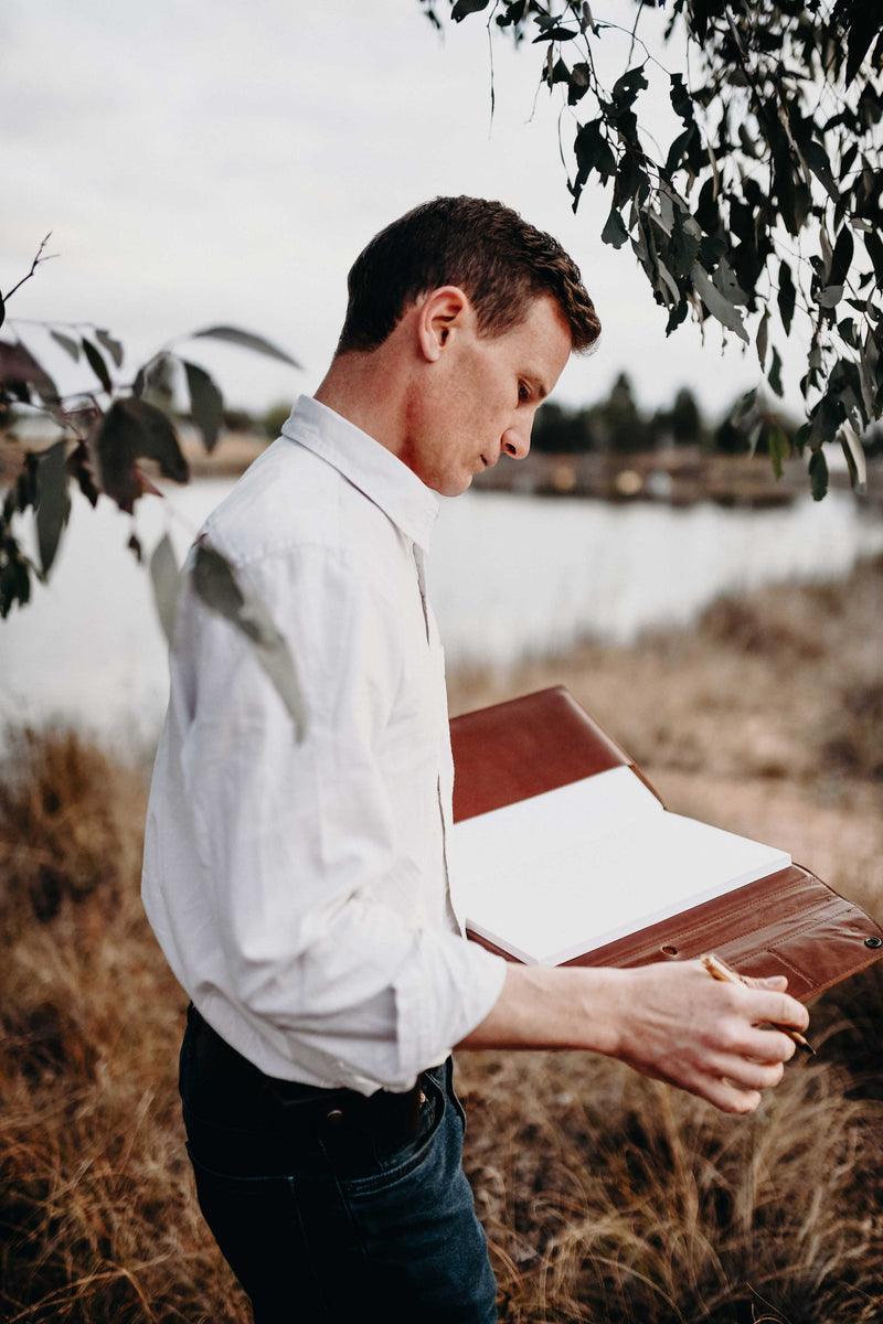 OUTLET | Leather Work Folio in Caramel - Saddler & Co - Saddler & Co | Australian Made Leather Goods