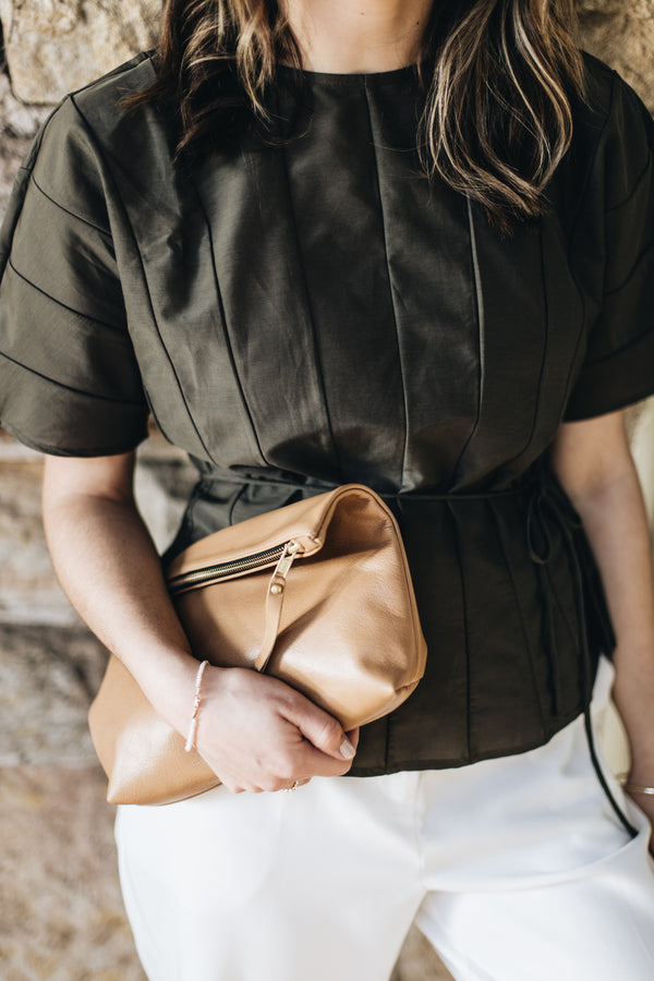 The Classic Clutch in Barley - Saddler & Co - Saddler & Co | Australian Made Leather Goods